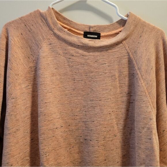 Monrow Marled Heather Pink Sweatshirt Crew Neck Size XL - Picture 2 of 6